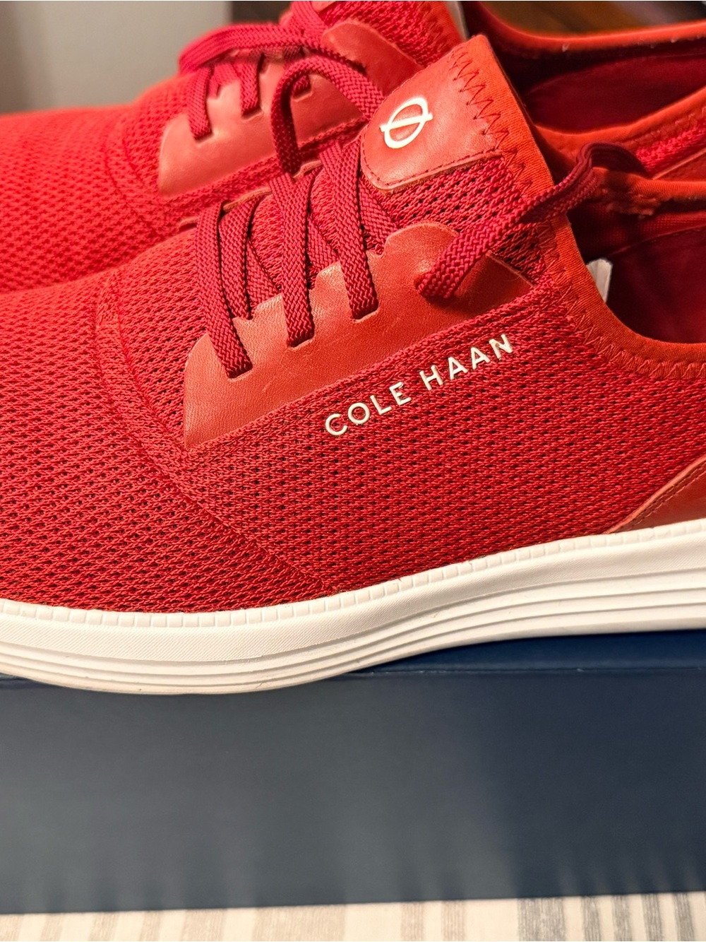 Cole Haan Red Mesh Lace-Up Sneakers - Picture 3 of 7
